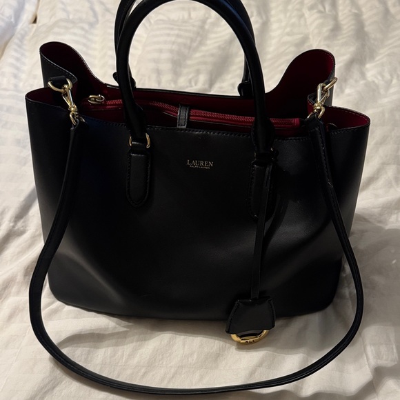 Lauren Ralph Lauren Handbags - Ralph Lauren Black Leather Tote Bag